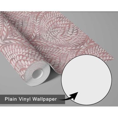Papel de Parede Folhas Geométricas Rosa Autoadesivo, Envoltório para Parede, DIY Fácil para Quarto Farmhouse, Sala, Armários - S4Sassy 63,5 cm (L) × 914,4 cm (C) / Rosa - Vinil Liso