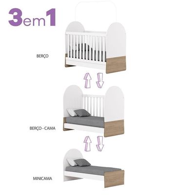Berço Americano Mini Cama Magia Branco-jequitibá - Móveis Henn