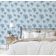 Papel de Parede Vinílico Autoadesivo Esboço Artístico de Dália - Revestimento Decorativo Azul Fácil de Aplicar para Quarto e Sala - S4Sassy 63,5 cm (L) × 609,6 cm (C) / Azul - Vinil Texturizado