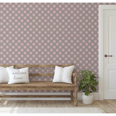 Papel de Parede Autoadesivo Geométrico Rosa, Vinil Impermeável, Removível, para Locatários, Quarto e Sala de Jantar - S4sassy 63,5 cm (L) × 609,6 cm (C) / Rosa - Vinil Liso