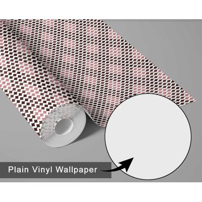 Papel de Parede Autoadesivo Geométrico Rosa, Vinil Impermeável, Removível, para Locatários, Quarto e Sala de Jantar - S4sassy 63,5 cm (L) × 609,6 cm (C) / Rosa - Vinil Liso