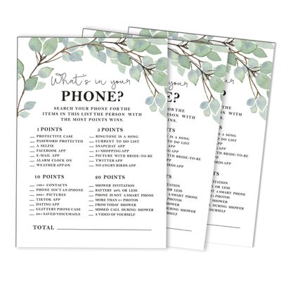 50 Cartões de Bingo Quadrados Brancos para Preencher Ideias de Presente para Chá de Noiva e Despedida de Solteira com Folhagens - Inkdotpot 12,7 Cm × 17,78 Cm / Branco - O Que Tem no Seu Celular