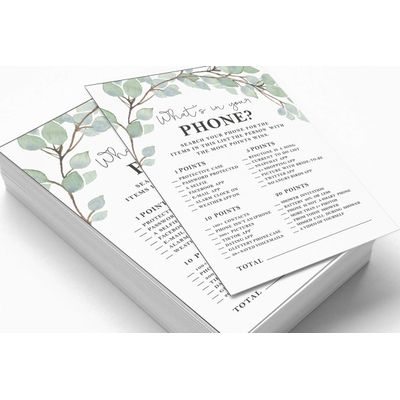 50 Cartões de Bingo Quadrados Brancos para Preencher Ideias de Presente para Chá de Noiva e Despedida de Solteira com Folhagens - Inkdotpot 12,7 Cm × 17,78 Cm / Branco - O Que Tem no Seu Celular