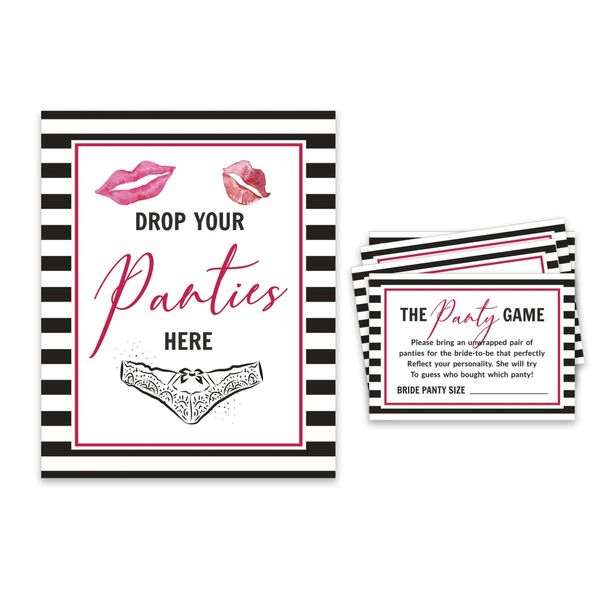 50 Cartões Quadrados Listrados 'Kiss' Brancos para Presentes - Jogo The Miss Good Bye Chá de Noiva/Despedida de Solteira - Inkdotpot 8,89 Cm × 6,35 Cm / Branco - Jogos de Festa