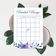 50 Cartões de Jogo Floral para Chá Nupcial e Despedida de Solteira, Quadrados em Branco para Preencher Ideias de Presente - Inkdotpot 12,7 Cm × 17,78 Cm / Branco - Bingo da Noiva