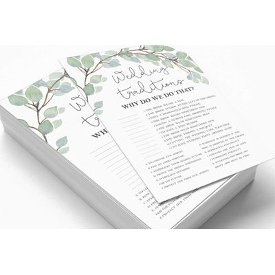 50 Cartões de Bingo Quadrados Brancos para Preencher Ideias de Presente para Chá de Noiva e Despedida de Solteira com Folhagens - Inkdotpot 12,7 Cm × 17,78 Cm / Branco - Por Que Fazemos Isso?