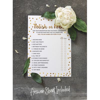 Pacote com 50 Cartões Quadrados em Branco com Confete Dourado para Chá de Noiva e Despedida de Solteira - Inkdotpot 12,7 Cm × 17,78 Cm / Branco - Esmalte ou Filme