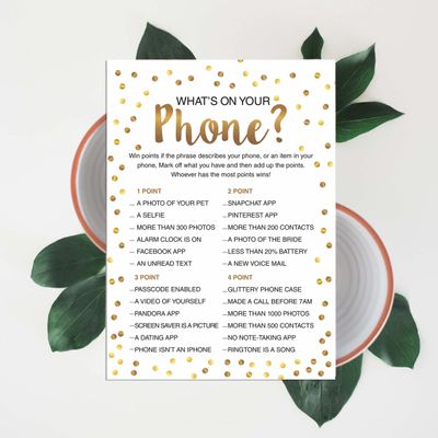 Pacote com 50 Cartões Quadrados em Branco com Confete Dourado para Chá de Noiva e Despedida de Solteira - Inkdotpot 12,7 Cm × 17,78 Cm / Branco - O Que Tem no Seu Celular