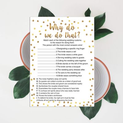 Pacote com 50 Cartões Quadrados em Branco com Confete Dourado para Chá de Noiva e Despedida de Solteira - Inkdotpot 12,7 Cm × 17,78 Cm / Branco - Por Que Fazemos Isso?
