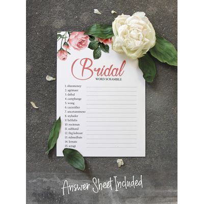 Cartões de Jogo Quadrados em Branco para Chá de Noiva e Despedida de Solteira, Ideias de Presentes para Preencher, Pacote com 50 - Inkdotpot 12,7 Cm × 17,78 Cm / Branco - Jogo de Palavras da Noiva