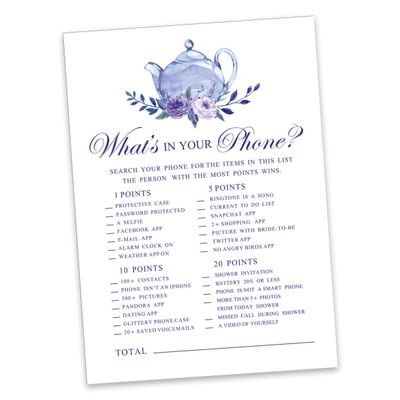 50 Cartões de Jogo Floral para Chá Nupcial e Despedida de Solteira, Quadrados em Branco para Preencher Ideias de Presente - Inkdotpot 12,7 Cm × 17,78 Cm / Branco - O Que Tem no Seu Celular