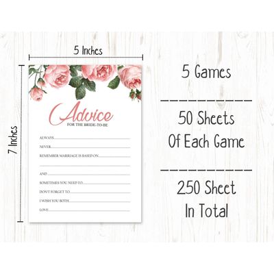 Cartões de Jogo Quadrados em Branco para Chá de Noiva e Despedida de Solteira, Ideias de Presentes para Preencher, Pacote com 50 - Inkdotpot 12,7 Cm × 17,78 Cm / Branco - Conjunto de Jogos