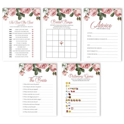 Cartões de Jogo Quadrados em Branco para Chá de Noiva e Despedida de Solteira, Ideias de Presentes para Preencher, Pacote com 50 - Inkdotpot 12,7 Cm × 17,78 Cm / Branco - Conjunto de Jogos