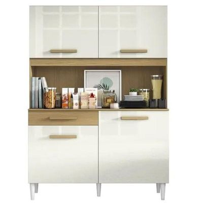 Armário de Cozinha Armário de Cozinha 4 Portas Atacamaoff White 4 Portas 1 Gaveta MDF Off White