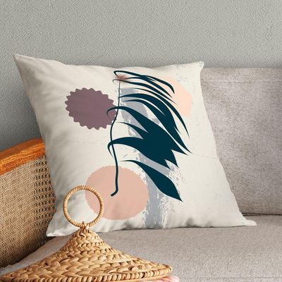 Kit Trio Capas De Almofadas Estampadas Folhas Em Veludo Suede 45cm X 45cm - Decoração Luxo Para Sala Cor Verde Escuro