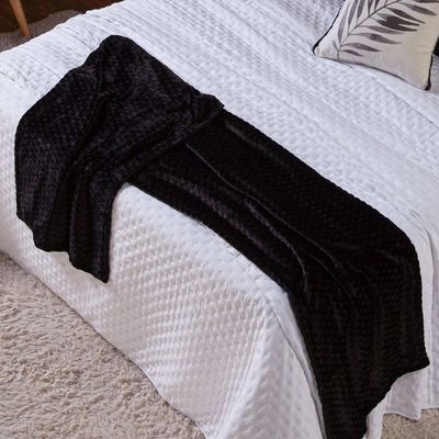 Kit De Peseira Para Cama Majestic Com Fronhas 03 Peças - Tecido Mantinha Flannel Em Toque De Seda Brilhante Cor Preto