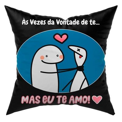Capa De Almofada Estampada Avulsa Flork Meme Humor Com Frases 45cm X 45cm Com Zíper Estampa As Vezes Da Vontade