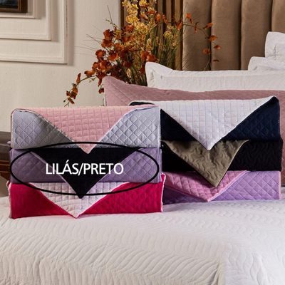 Capa Fronha De Xuxão Avulsa Travesseiro De Corpo Matelado Dupla Face 1,45m X 45cm - Microfibra Matelada Cor Lilás/preto