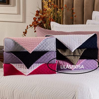 Capa Fronha De Xuxão Avulsa Travesseiro De Corpo Matelado Dupla Face 1,45m X 45cm - Microfibra Matelada Cor Lilás/rosa