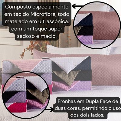 Capa Fronha De Xuxão Avulsa Travesseiro De Corpo Matelado Dupla Face 1,45m X 45cm - Microfibra Matelada Cor Lilás/rosa