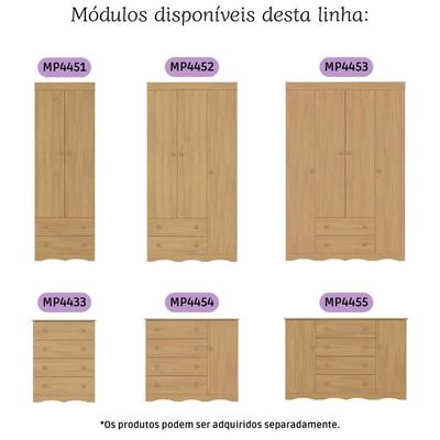 Cômoda Infantil 65cm Com 4 Gavetas Realeza Multimóveis Mp4433 Madeirado Madeirado