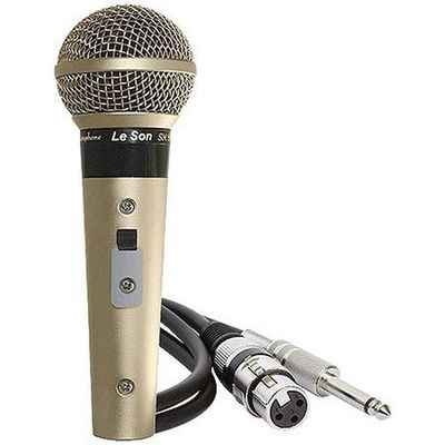 Microfone Sm58 P4 Champanhe Com Cabo 5 Metros