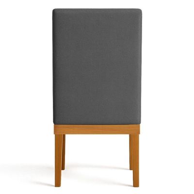 Kit 8 Cadeiras De Jantar Solana Linho Base De Madeira - Pallazio Cor Grafite