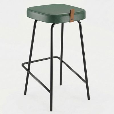 Kit 02 Banquetas Altas Cozinha E área Gourmet Vik Estofada Couríssimo Verde - Desk Design