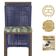 Mesa Bistrô E 4 Banquetas Roma Marrom Corda Estofado 5 Trama Azul