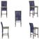 Mesa Bistrô E 4 Banquetas Roma Marrom Corda Estofado 5 Trama Azul