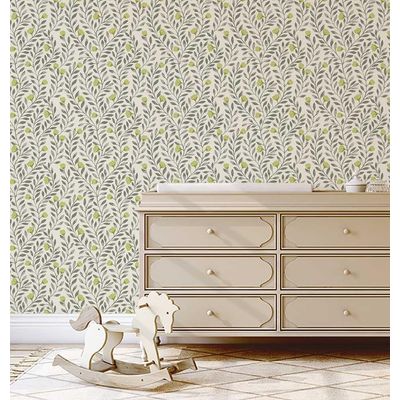 Papel Contact Vinílico Autoadesivo Removível, Impermeável, Tema Natureza, Folhas Verdes para Paredes, Armários e Cômoda - S4sassy 63,5 cm (L) × 914,4 cm (C) / Verde - Vinil Texturizado