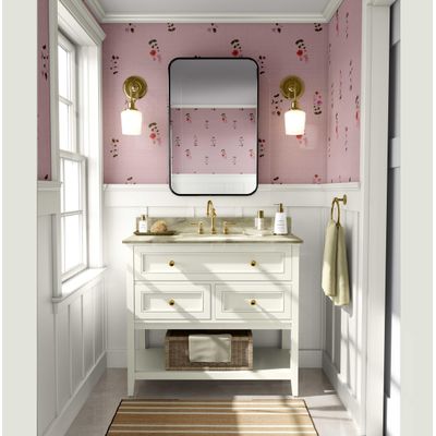 Papel de Parede Floresta Ornamental Rosa Autoadesivo, Decoração DIY Fácil para Quarto Estilo Fazenda, Sala, Armários, Ambientes - S4Sassy 63,5 cm (L) × 609,6 cm (C) / Rosa - Vinil Liso