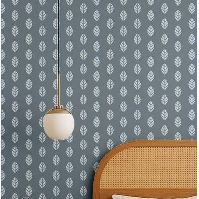 Papel de Parede Folha Moderna Cinza, Vinil Autoadesivo, Revestimento Decorativo Fácil DIY para Quarto, Armários e Salas - S4Sassy 63,5 cm (L) × 914,4 cm (C) / Cinza - Vinil Texturizado