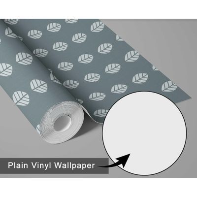 Papel de Parede Folha Moderna Cinza, Vinil Autoadesivo, Revestimento Decorativo Fácil DIY para Quarto, Armários e Salas - S4Sassy 63,5 cm (L) × 914,4 cm (C) / Cinza - Vinil Texturizado
