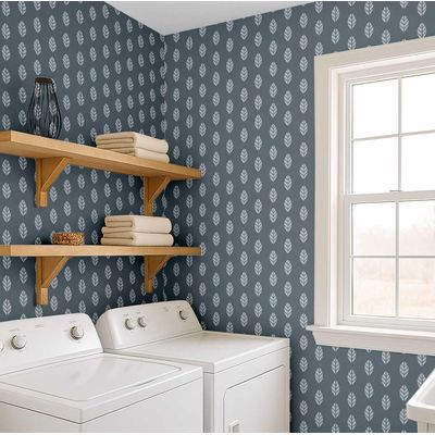 Papel de Parede Folha Moderna Cinza, Vinil Autoadesivo, Revestimento Decorativo Fácil DIY para Quarto, Armários e Salas - S4Sassy 63,5 cm (L) × 914,4 cm (C) / Cinza - Vinil Texturizado
