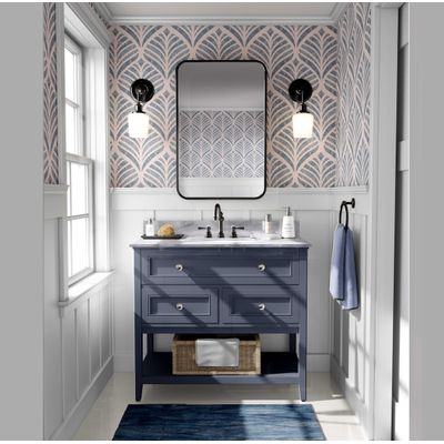Papel de Parede Autocolante Decorativo Folha Leque Impermeável Azul Removível Amigável para Inquilinos Quarto/Sala de Jantar - S4sassy 63,5 cm (L) × 914,4 cm (C) / Azul - Vinil Liso