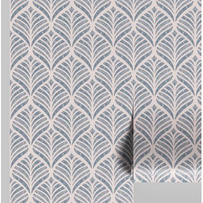 Papel de Parede Autocolante Decorativo Folha Leque Impermeável Azul Removível Amigável para Inquilinos Quarto/Sala de Jantar - S4sassy 63,5 cm (L) × 914,4 cm (C) / Azul - Vinil Liso