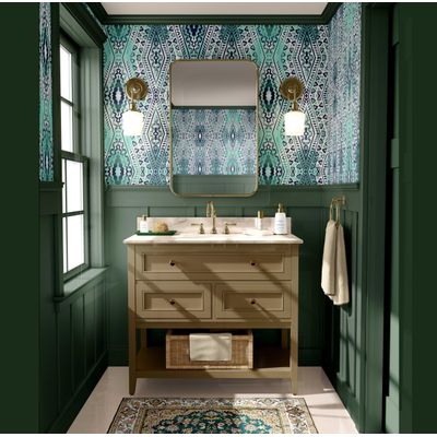 Cobertura de Parede Autocolante Boho, Estampa Tribal, Vinil Impermeável Removível, para Inquilinos, Verde, Quarto/Sala de Jantar - S4sassy 63,5 cm (L) × 609,6 cm (C) / Verde - Vinil Liso