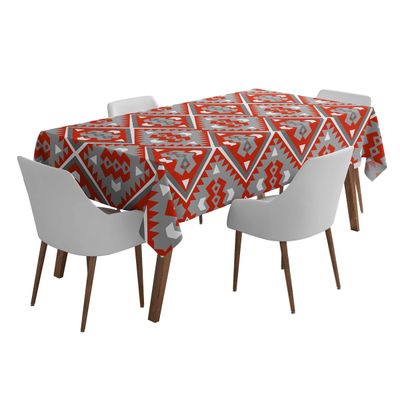 Toalha de Mesa Impermeável Interna/Externa para Varanda - Capa de Mesa Primavera/Verão para Quintal/Churrasco/Piquenique - Vargottam 147,32 Cm (L) × 208,28 Cm (C) / Cinza