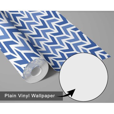 Papel-Contato Autoadesivo Impermeável com Flechas Intertravadas Azul Removível para Quarto e Sala de Jantar para Inquilinos - S4sassy 63,5 cm (L) × 152,4 cm (C) / Azul - Vinil Texturizado