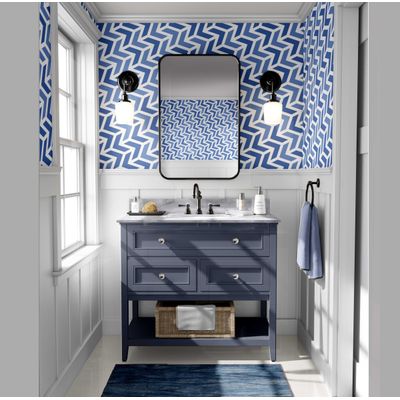 Papel-Contato Autoadesivo Impermeável com Flechas Intertravadas Azul Removível para Quarto e Sala de Jantar para Inquilinos - S4sassy 63,5 cm (L) × 152,4 cm (C) / Azul - Vinil Texturizado
