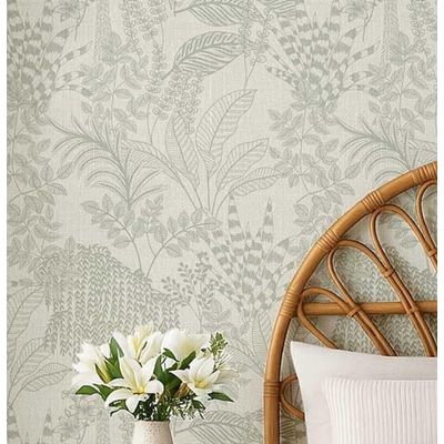Papel de Parede Autoadesivo Vinílico Impermeável, Estampa Esboço de Selva Verde Removível para Locatários, Quarto/Sala de Jantar - S4Sassy 63,5 cm (L) × 152,4 cm (C) / Verde - Vinil Texturizado