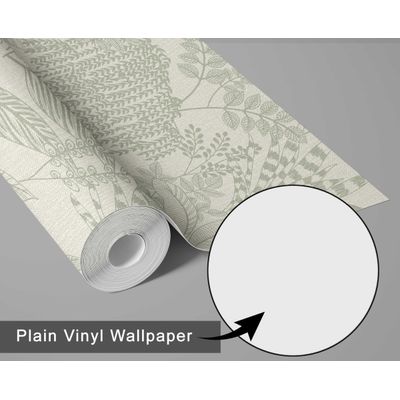 Papel de Parede Autoadesivo Vinílico Impermeável, Estampa Esboço de Selva Verde Removível para Locatários, Quarto/Sala de Jantar - S4Sassy 63,5 cm (L) × 152,4 cm (C) / Verde - Vinil Texturizado