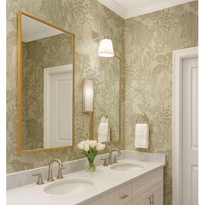 Papel de Parede Autoadesivo Vinílico Impermeável, Estampa Esboço de Selva Verde Removível para Locatários, Quarto/Sala de Jantar - S4Sassy 63,5 cm (L) × 152,4 cm (C) / Verde - Vinil Texturizado