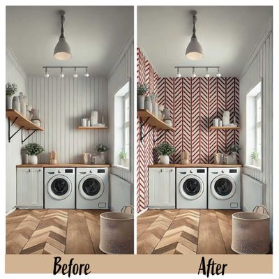 Papel de Parede Autoadesivo Removível em Vinil, Estampa Geométrica Pesponto Marrom, Mural Moderno para Quarto, Banheiro e Closet - S4Sassy 63,5 cm (L) × 152,4 cm (C) / Marrom - Vinil Liso