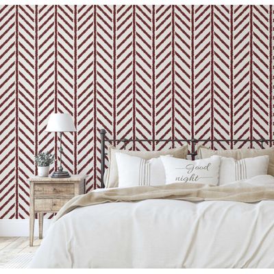 Papel de Parede Autoadesivo Removível em Vinil, Estampa Geométrica Pesponto Marrom, Mural Moderno para Quarto, Banheiro e Closet - S4Sassy 63,5 cm (L) × 152,4 cm (C) / Marrom - Vinil Liso
