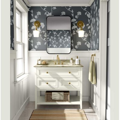 Papel de Parede Autoadesivo Removível Ginkgo Vine Cinza, Mural Instantâneo para Quarto, Banheiro, Lavanderia, Interior do Closet - S4Sassy 63,5 cm (L) × 152,4 cm (C) / Cinza - Vinil Liso