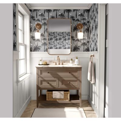 Papel de Parede Tropical Cinza Paraíso das Palmeiras, Vinílico Autoadesivo e Decorativo, DIY Fácil para Quarto, Sala e Ambientes - S4Sassy 63,5 cm (L) × 914,4 cm (C) / Cinza - Vinil Liso