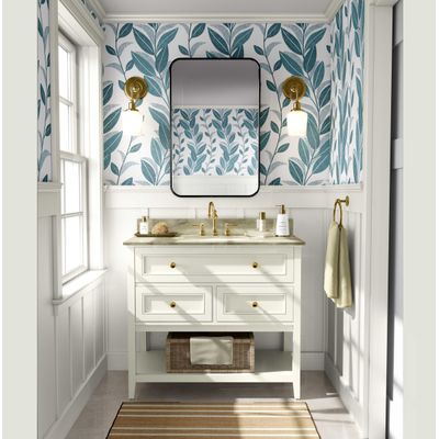 Papel de Parede Vertical Folha Verde, Aparência Natural, Vinil Autoadesivo, Revestimento Decorativo, DIY Fácil para Quarto e Sala - S4Sassy 63,5 cm (L) × 609,6 cm (C) / Verde - Vinil Texturizado