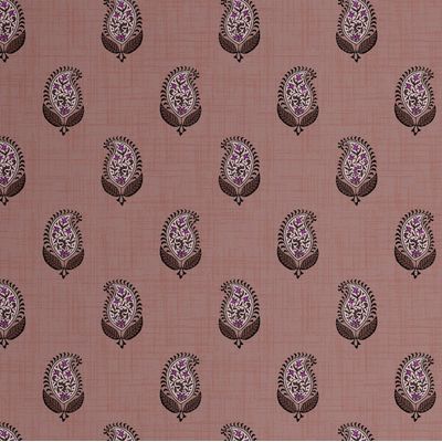 Papel de Parede Paisley Estampa em Bloco Estilo Asiático, Vinil Autoadesivo Liso, Fácil Aplicação para Quarto e Sala, Marrom - S4Sassy 63,5 cm (L) × 304,8 cm (C) / Marrom - Vinil Texturizado